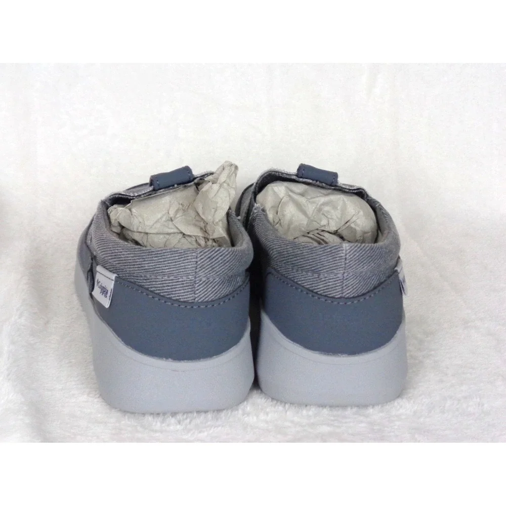 Columbia Youth Boatside PFG Gray Slip-On Casual Shoes Size 4 Non-Marking Outsole